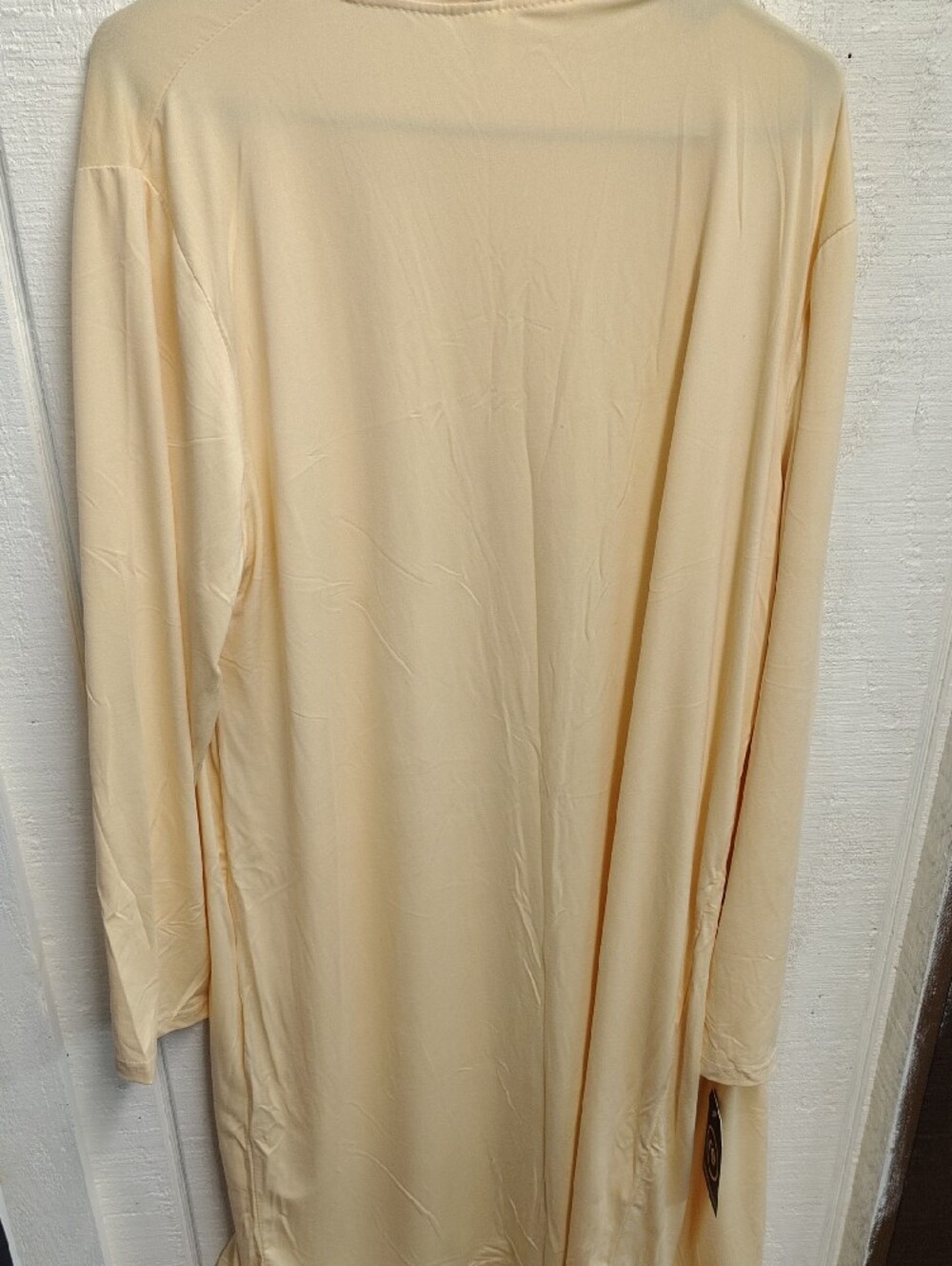 Essentials Light Cream Long Open-Front Duster Robe - Picture 3 of 3